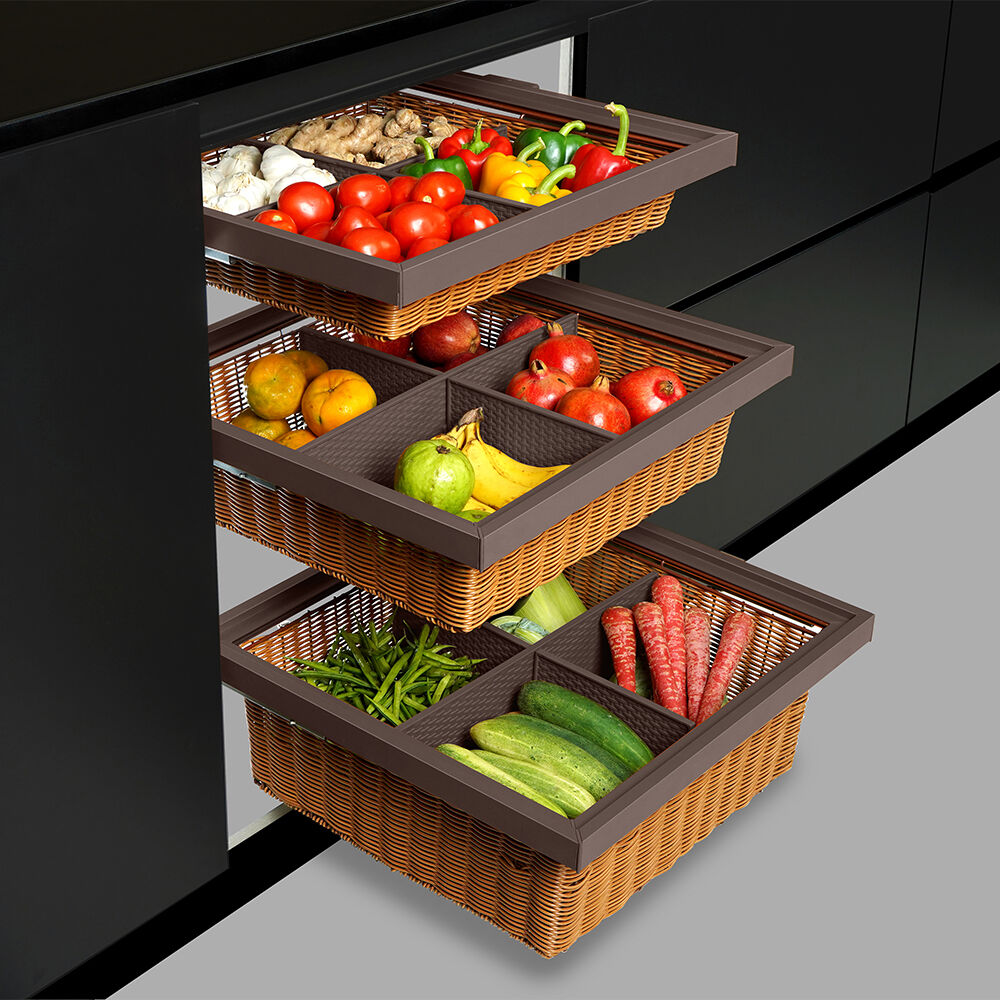 Wicker Basket With Partition - Aluminum Channel