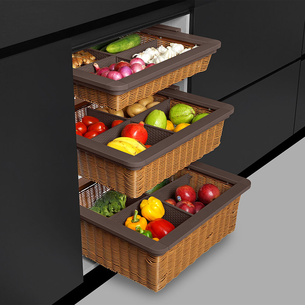 Wicker Basket With Partition - Soft Close Channel