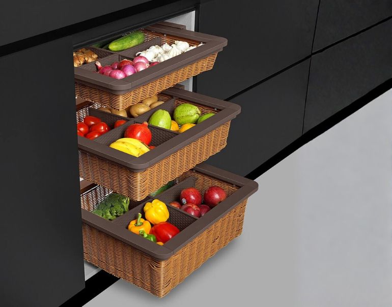 Modular Kitchen Storage Baskets for Smart & Organized Kitchens